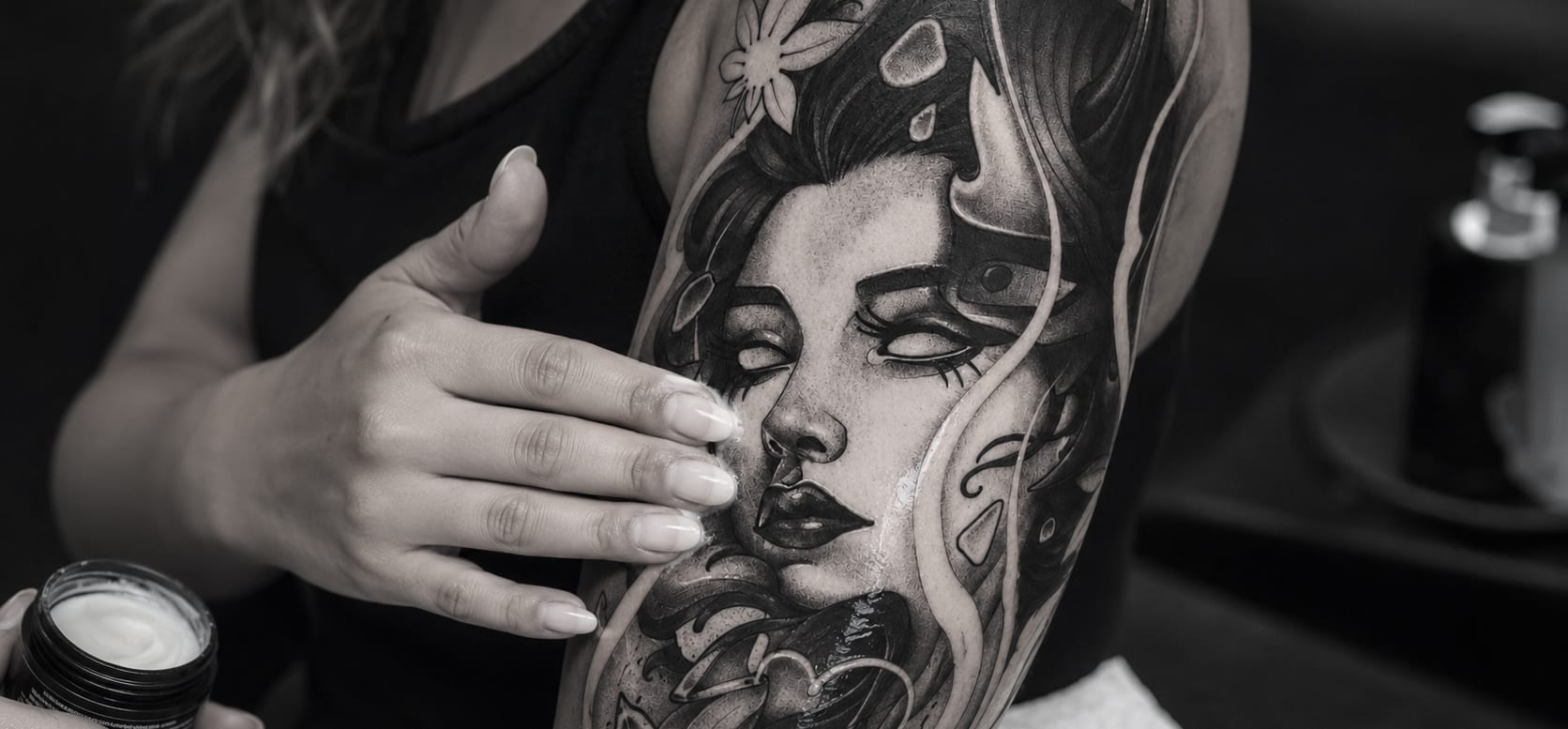 Freshly tattooed arm